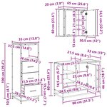 vidaXL Ensemble de mobilier de salle de bain 3 Pièces Bois Ancien