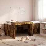 vidaXL Lit haut pour enfants avec bureau Chêne fumé 75 x 190 cm