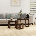 vidaXL Tables gigognes 3 Pièces Chêne fumé Bois d'ingénierie