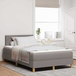 vidaXL Lit à ressorts avec matelas Taupe 120 x 200 cm tissu