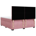 vidaXL Sommier à lattes de lit avec matelas Rose 180x200 cm Velours