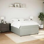 vidaXL Sommier à lattes de lit et matelas Gris clair 140x190cm Velours