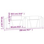 vidaXL Coussin de tête de lit noir 200 cm similicuir