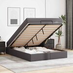 vidaXL Cadre de lit avec matelas Gris 160 x 200 cm Faux cuir