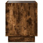 vidaXL Table de chevet avec LED infini chêne fumé 40x40x50 cm