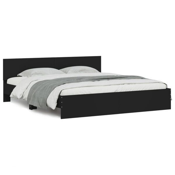 vidaXL Cadre de lit sans matelas noir 200x200 cm