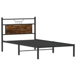 vidaXL Cadre de lit sans matelas chêne fumé 107x203 cm bois ingénierie