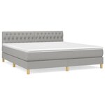 vidaXL Sommier à lattes de lit avec matelas Gris clair 180x200cm Tissu