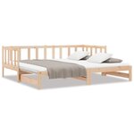 vidaXL Lit de jour et lit gigogne sans matelas 90x200 cm bois massif
