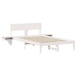 vidaXL Cadre de lit avec tables de chevet Blanc Bois massif en pin