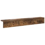 vidaXL Porte-manteau mural avec étagère Chêne fumé 80 x 10.5 x 10.5 cm