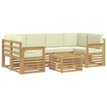 vidaXL Ensemble de canapés d'extérieur 7 pc Blanc et crème Polyester