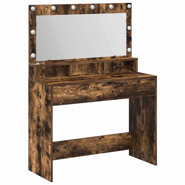 vidaXL Coiffeuse Chêne fumé 100 x 41 x 135 cm Bois d'ingénierie