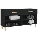 vidaXL Armoire à chaussures Noir 102x35x55 cm Bois d'ingénierie