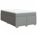 vidaXL Sommier à lattes de lit avec matelas Gris clair 120x200cm Tissu