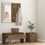 vidaXL Ensemble de meubles de couloir Chêne marron Bois d'ingénierie