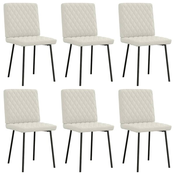 vidaXL Chaises à manger lot de 6 crème velours