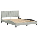 vidaXL Cadre de lit sans matelas Hanko gris clair 140x190 cm velours