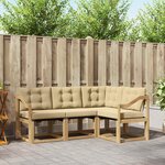 vidaXL Ensemble de canapés d'extérieur 4 Pièces Blanc et Beige