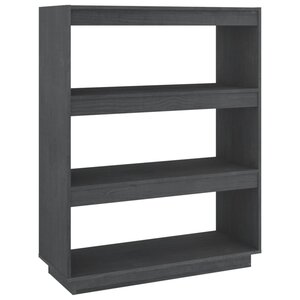 vidaXL Bibliothèque/Séparateur de pièce Gris 80x35x103 cm Pin massif
