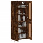 vidaXL Buffet haut Chêne fumé 69 5x34x180 cm Bois d'ingénierie