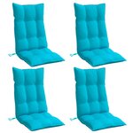 vidaXL Coussins de chaise à dossier haut lot de 4 turquoise