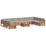 vidaXL Ensembles de canapés 11 pc Gris Naturel et Clair