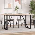 vidaXL Table à manger cadre en O 160x80x75 5 cm bois pin massif fonte