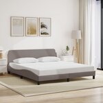 vidaXL Cadre de lit Dover taupe 180x200 cm tissu