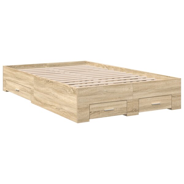 Cadre de lit vidaXL sans matelas avec tiroirs Double en bois d'ingénierie