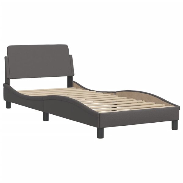 vidaXL Cadre de lit avec tête de lit Gris 80x200 cm Similicuir