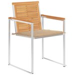 vidaXL Chaises de jardin lot de 4 avec coussins Bois de teck massif