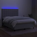 vidaXL Sommier à lattes de lit et matelas et LED Gris clair 140x190 cm