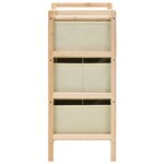 vidaXL Étagère de rangement 3 paniers Tissu Bois de cèdre Beige