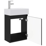 vidaXL Meuble de salle de bain avec robinet Noir 45 5 x 22 5 x 84 cm