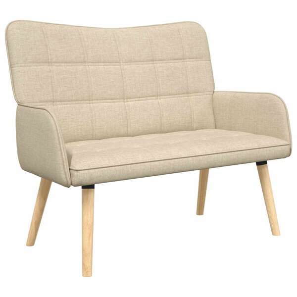 vidaXL Sofa 2 places Crème 115 x 61 x 87 cm Tissu