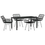 vidaXL Ensemble de Salle à Manger de Jardin 5 Pièces Noir Poly Rotin