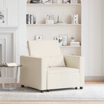 vidaXL Canapé Lit Simple Blanc crème 90 x 165 x 87 cm Lin
