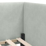 vidaXL Cadre de lit d'angle Gris clair 90 x 200 cm Velours