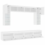 vidaXL Ensemble de meubles TV muraux 8 Pièces avec lumières LED blanc
