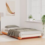 vidaXL Cadre de lit surélevé Marron cire 90 x 210 cm