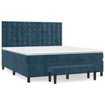 vidaXL Sommier à lattes de lit et matelas Bleu foncé 160x200cm Velours