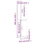 vidaXL Buffet haut Gris béton 34 5x34x180 cm Bois d'ingénierie