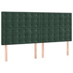 vidaXL Têtes de lit 4 Pièces Vert foncé 80x5x78/88 cm Velours