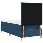 vidaXL Lit à ressorts avec Matelas & LED Bleu 100x200 cm Tissu