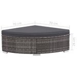 vidaXL Salon de jardin 6 Pièces avec coussins résine tressée gris