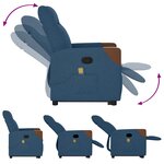 vidaXL Fauteuil de massage inclinable Bleu Tissu