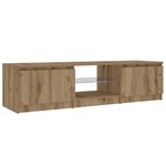 vidaXL Meuble TV avec lumières LED chêne artisanal bois d'ingénierie