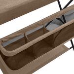 vidaXL Table à langer Taupe Fer