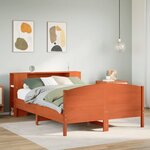 vidaXL Lit bibliothèque sans matelas cire marron 160x200 cm pin massif